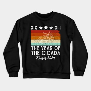 Great Cicada The Year Of Cicada 2024 XIX XIII USA Kansas Crewneck Sweatshirt